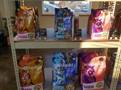 a display of pet food